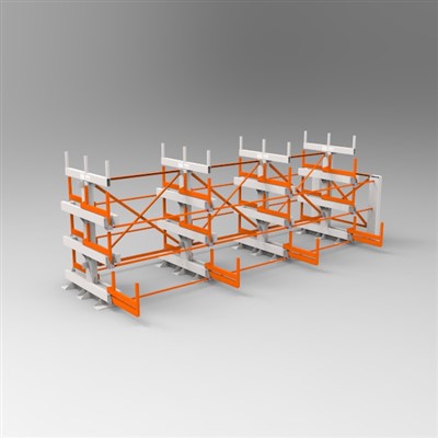 Uitroldraagarmrek met 3 niveaus